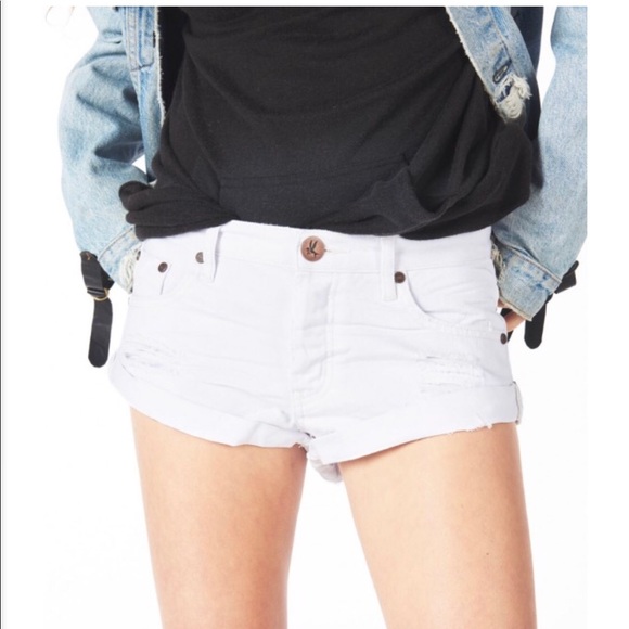 One Teaspoon Pants - White Beauty Bandit One Teaspoon Shorts